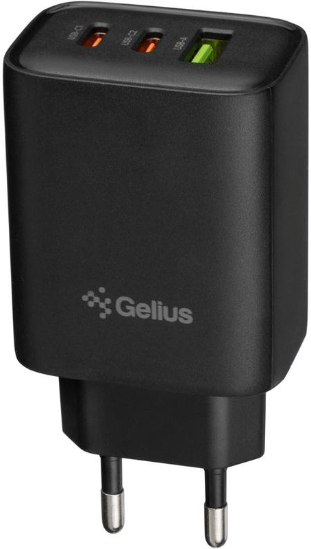 Сетевое зарядное устройство Gelius Power Pulse GP-HC057 65W USB+2Type-C (QC/PD/PPS) Black (96524) - Фото 1