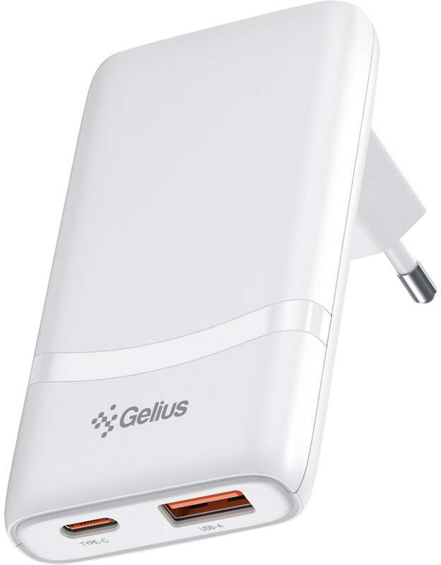 Сетевое зарядное устройство Gelius VoltX GP-HC067 GaN 65W 1USB + 1Type-C White (101284) - Фото 1