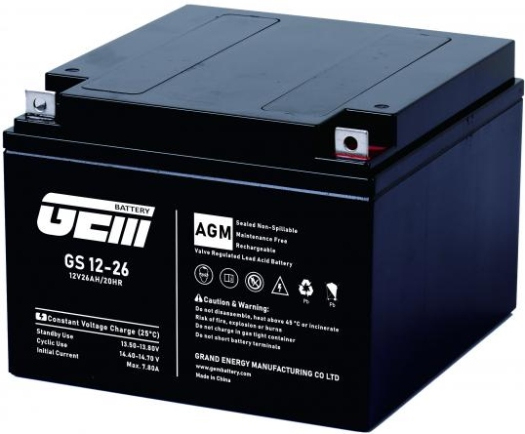 Аккумулятор для ИБП GEM BATTERY 12V, 26.0A, AGM (GS 12-26) - Фото 1