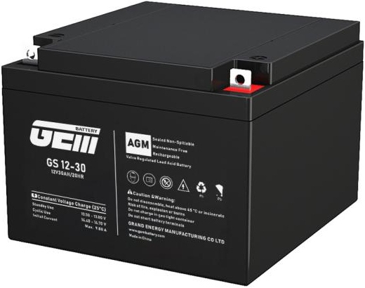 Аккумулятор для ИБП GEM BATTERY 12V, 30.0A, AGM (GS 12-30) - Фото 1