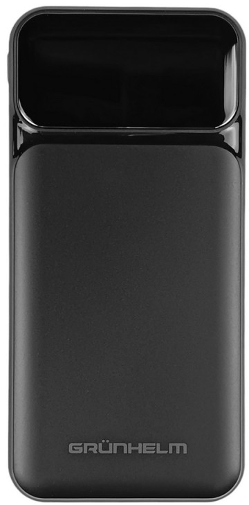 Батарея мобильная Grunhelm 10.000 mAh Black быстрая зарядка 22.5W (GP-10BQC) - Фото 1