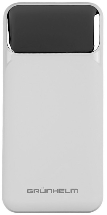 Батарея мобильная Grunhelm 20.000 mAh White быстрая зарядка 22.5W (GP-20WQC) - Фото 1