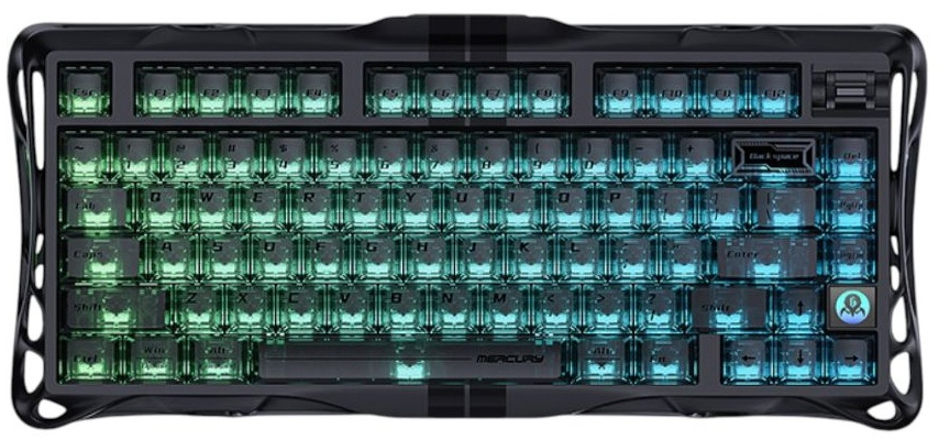 Клавіатура дротова ігрова GravaStar Mercury V75 80keys, Magnetic Jade Pro, 8K, USB-A, RGB, Stealth Black (GS_V75_BLK) - Фото 1