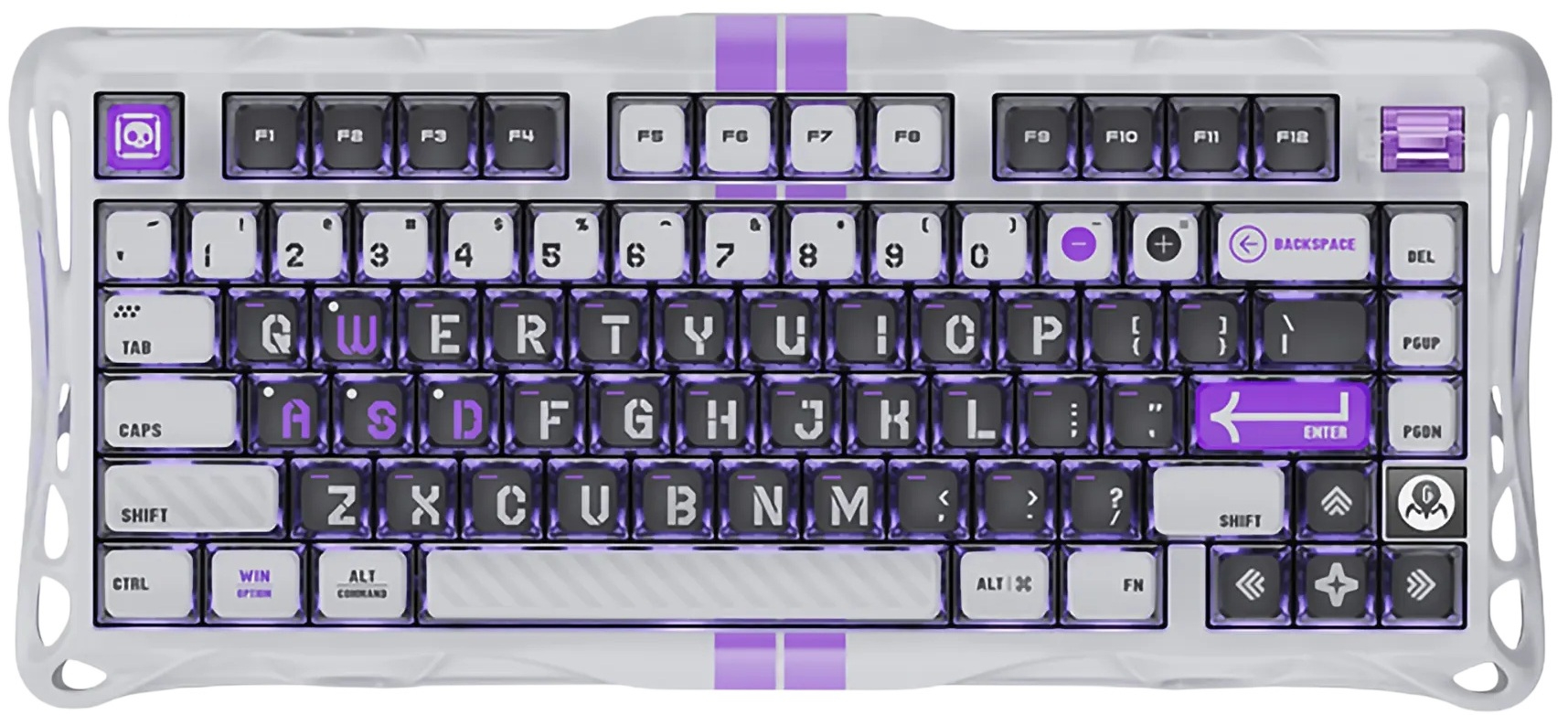 Клавіатура дротова ігрова GravaStar Mercury V75 80keys, Magnetic Jade Pro, 8K, USB-A, RGB, Mecha Gray (GS_V75_GWT) - Фото 1