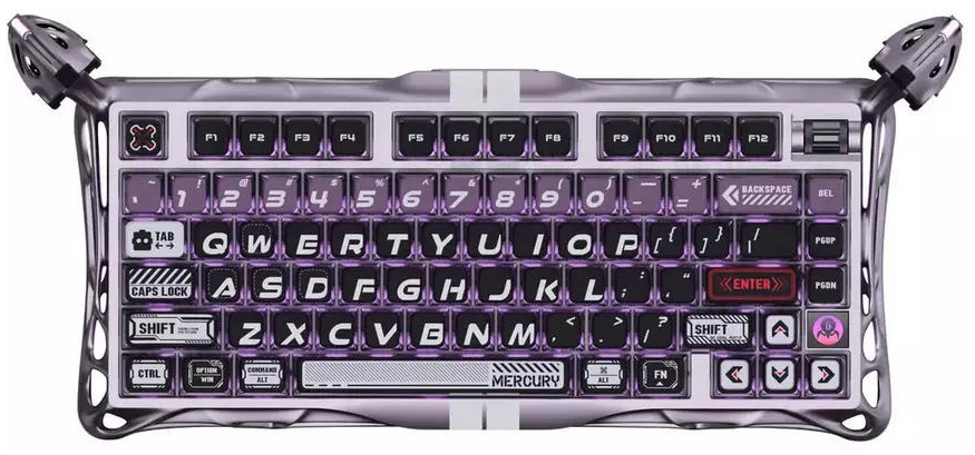 Клавіатура дротова ігрова GravaStar Mercury V75 Pro 80keys, Magnetic Jade Gaming, 8K, USB-A, RGB, Iron Purple (GS_V75_PRO_PL) - Фото 1