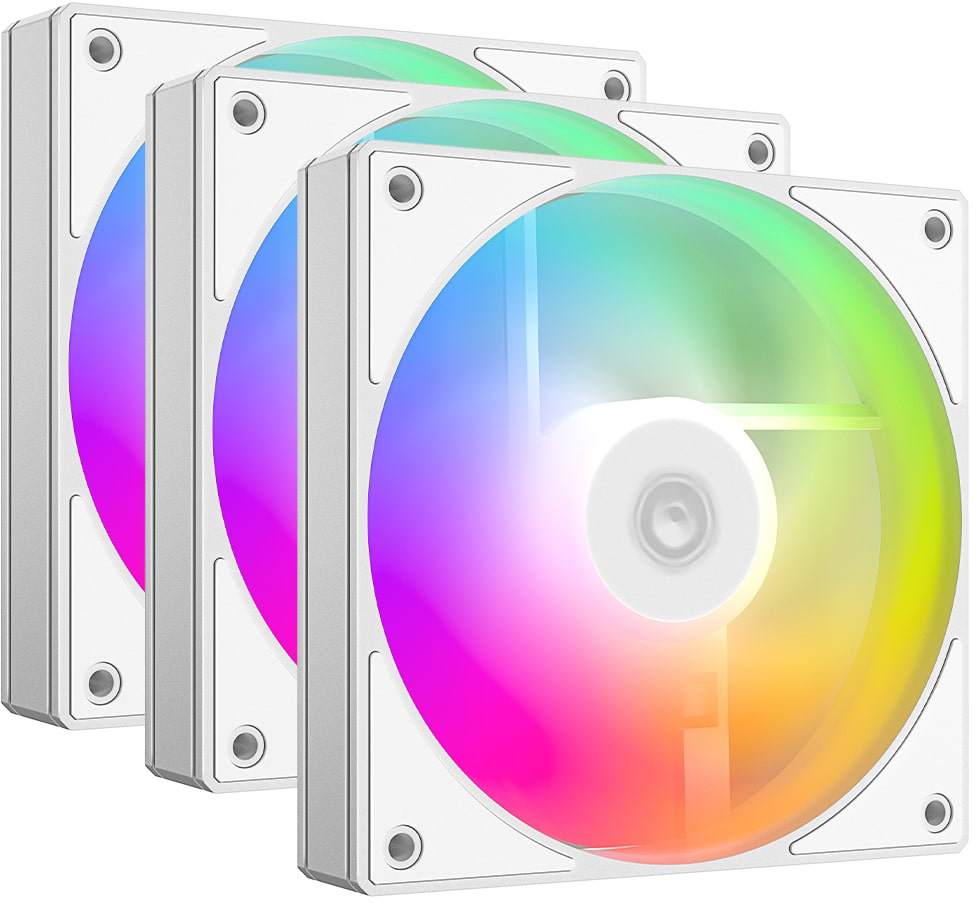 Корпусный вентилятор ID-Cooling AS-120-ARGB-W Trio - Фото 1