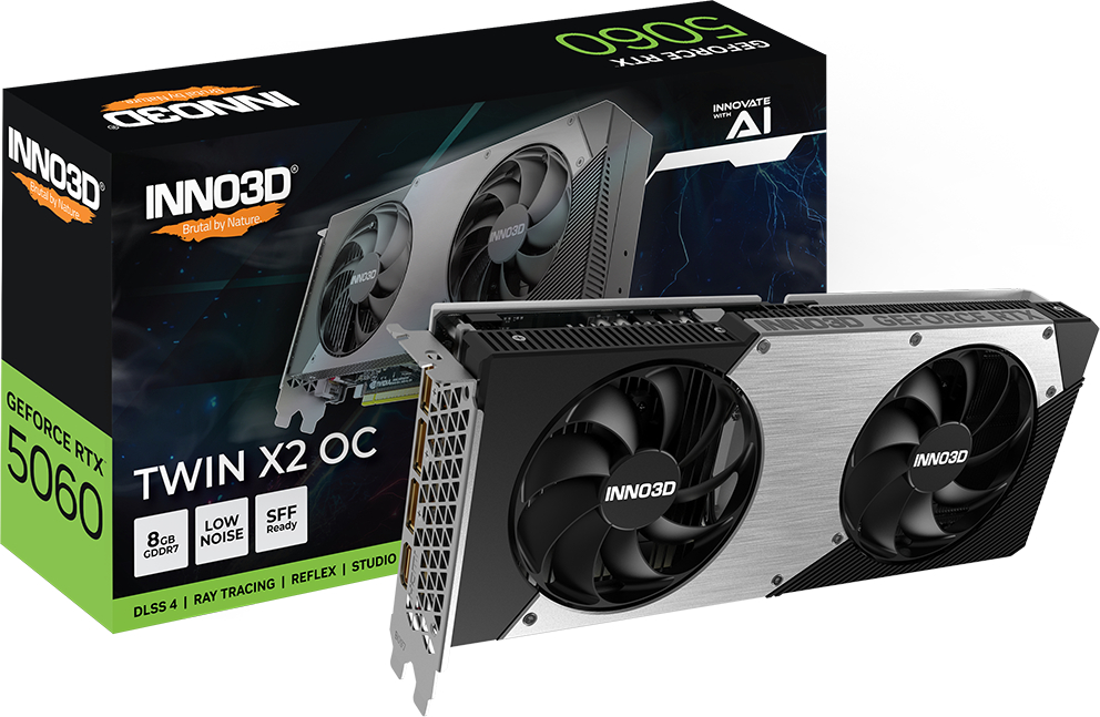 Відеокарта Inno3D GeForce RTX5060 TWIN X2 OC (N50602-08D7X-195070N) - Фото 1