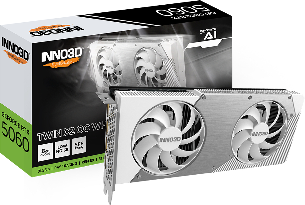 Відеокарта Inno3D GeForce RTX5060 TWIN X2 OC WHITE (N50602-08D7X-195070W) - Фото 1
