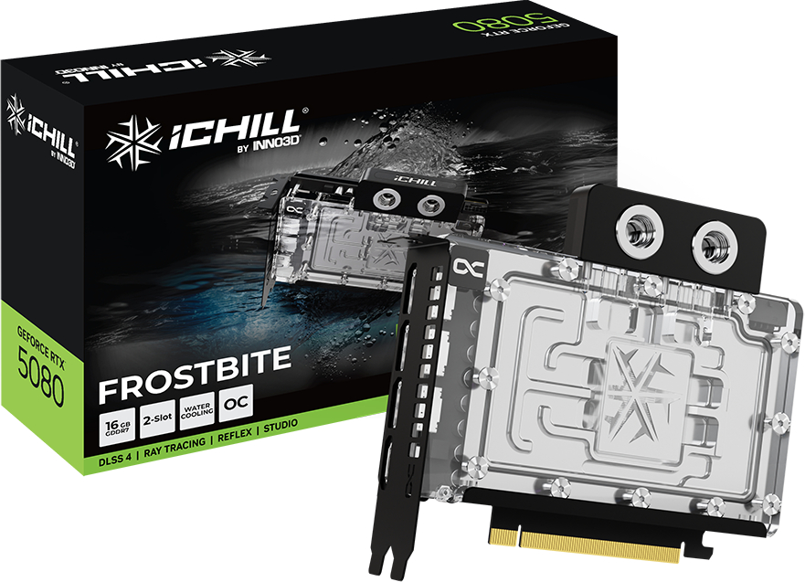 Відеокарта Inno3D GeForce RTX5080 ICHILL FROSTBITE (C50803-16D7X-1760FB) - Фото 1