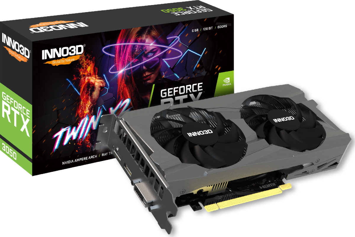 Відеокарта Inno3D NVIDIA GEFORCE RTX 3050 6GB TWIN X2 V2 (N30502-06D6-1880VA60) - Фото 1