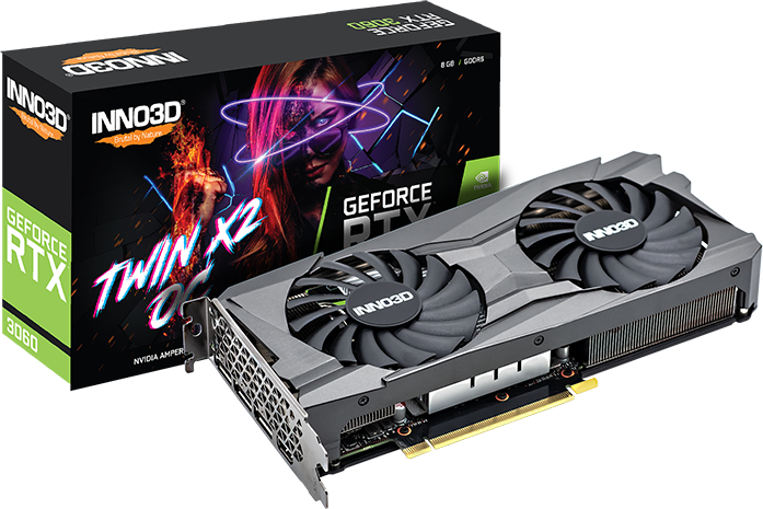 Відеокарта Inno3D NVIDIA GEFORCE RTX 3060 8GB TWIN X2 OC (N30602-08D6X-11902130) - Фото 1