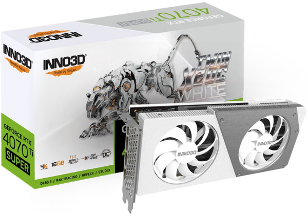Відеокарта Inno3D GeForce RTX4070 Ti Super Inno3D Twin X2 OC WHITE, 16GB GDDR6X (N407TS2-166XX-186156W) - Фото 1