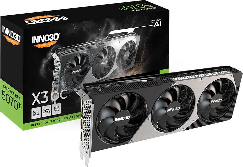 Відеокарта Inno3D NVIDIA GeForce RTX 5070 Ti X3 OC (N507T3-16D7X-176068N) - Фото 1
