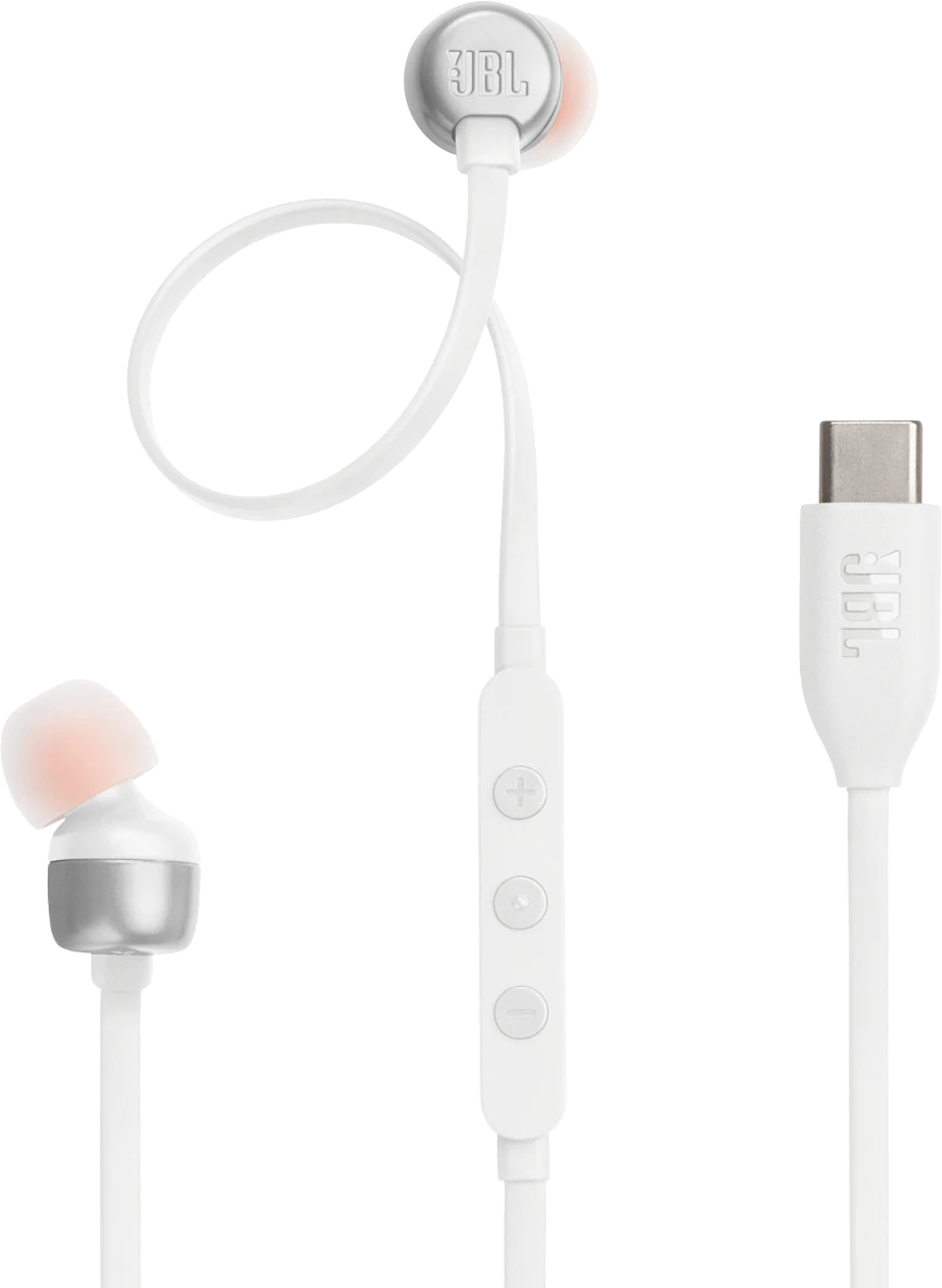 Наушники вкладыши проводные JBL Tune 310C USB-C White (JBLT310CWHT) - Фото 1
