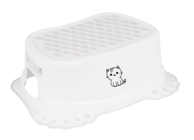 Підставка дитяча під умивальник Tega Baby Муркотик з протиковзною гумою Біла (BS-007-103) - Фото 1