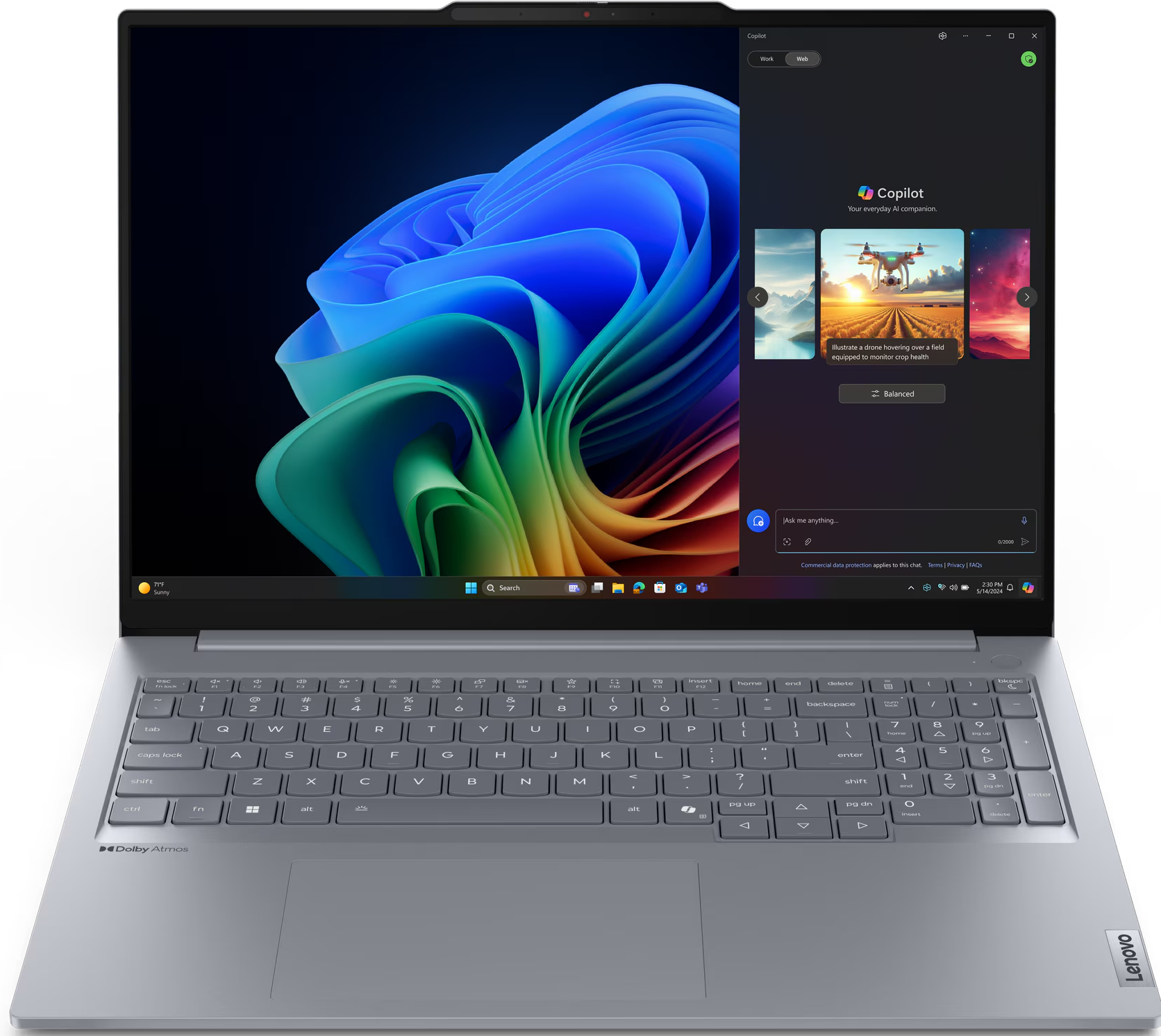 Ноутбук Lenovo ThinkBook 16 G7 QOY (21NH000DRA) Luna Grey - Фото 1