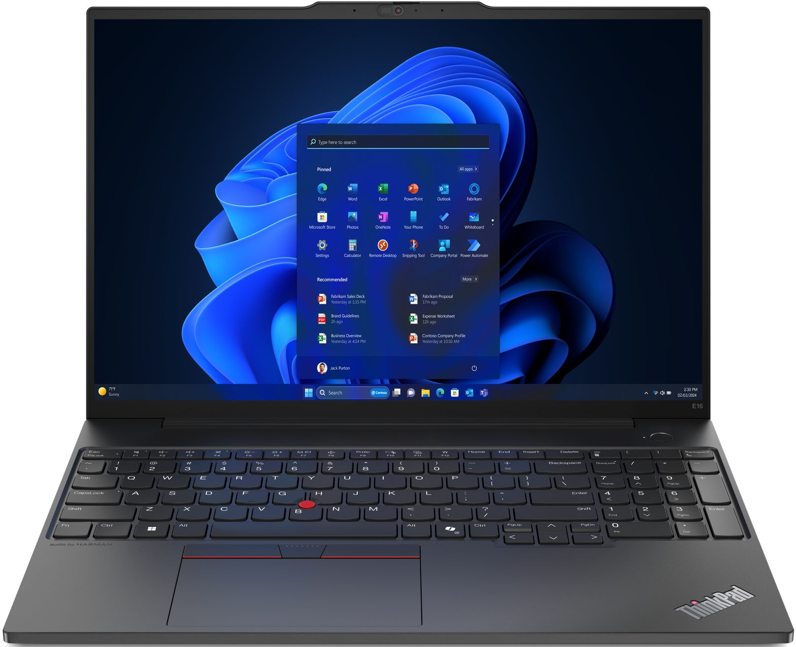 Ноутбук Lenovo ThinkPad E16 Gen 2 (21MBS45Q00) Graphite Black - Фото 1