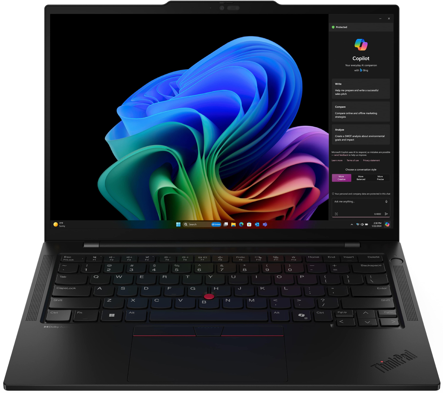 Ноутбук Lenovo ThinkPad T14s Gen 6 (21M1000BRA) Black - Фото 1
