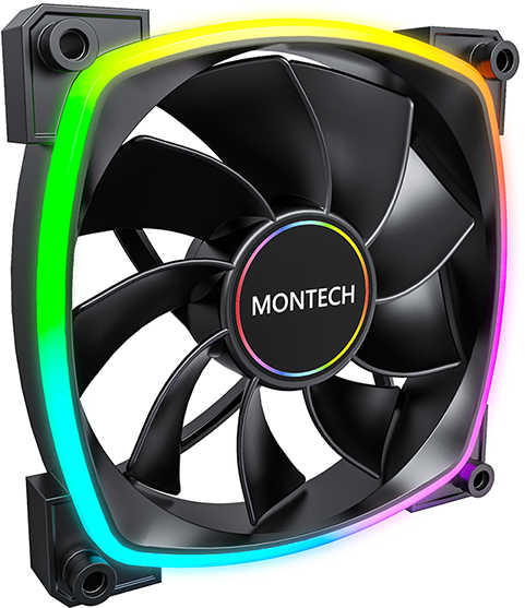 Корпусный вентилятор Montech RX140 PWM Black - Фото 1