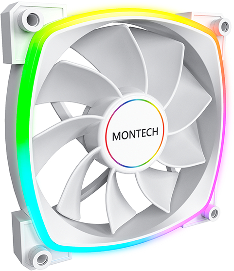 Корпусный вентилятор Montech RX140 PWM White - Фото 1