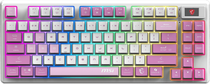 Клавиатура беспроводная игровая MSI GAMING VIOLET UA FORGE GK600 TKL W VIOLET - Фото 1