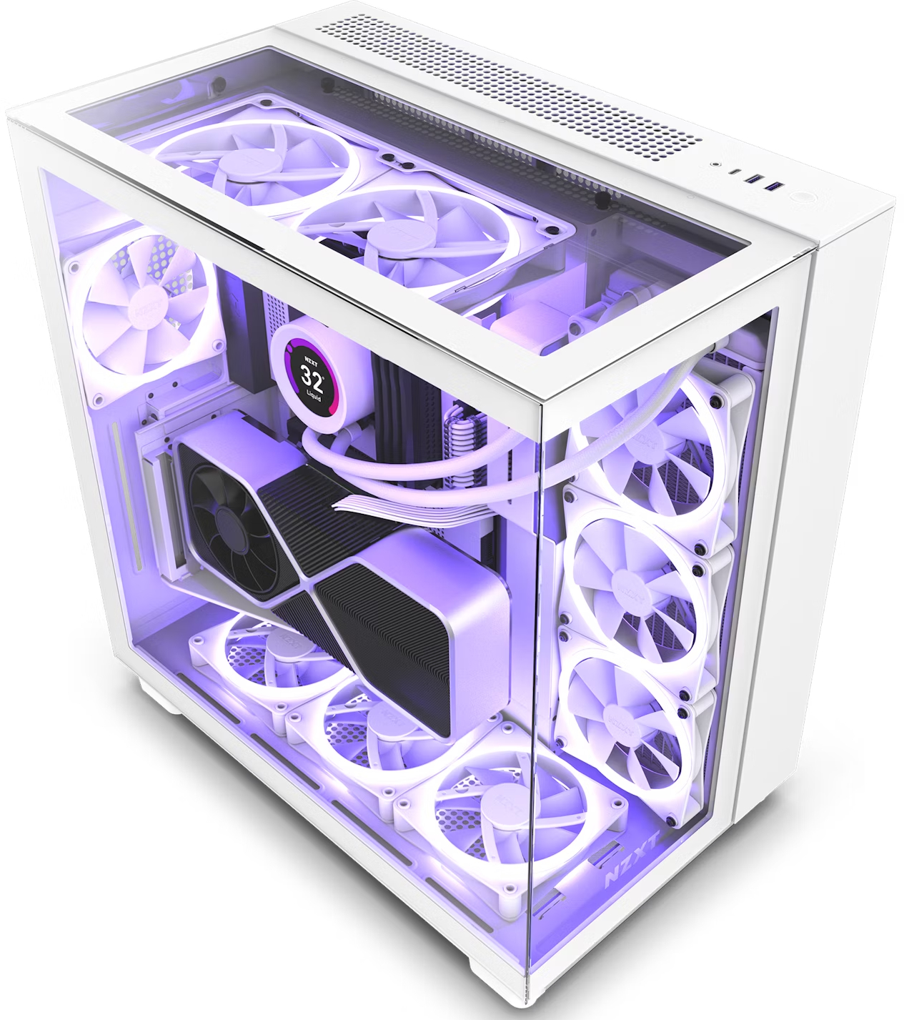 Корпус NZXT H Series H9 Elite Edition ATX Mid Tower Chassis All White (CM-H91EW-01) - Фото 1