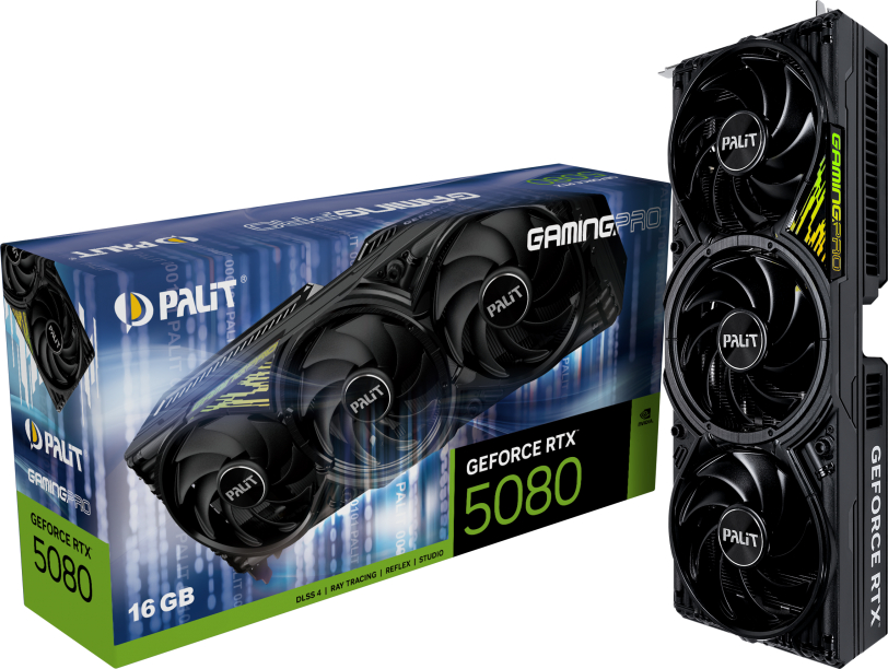 Видеокарта Palit NVIDIA RTX5080 GAMINGPRO 16GB GDDR7 (NE75080019T2-GB2031A) - Фото 1