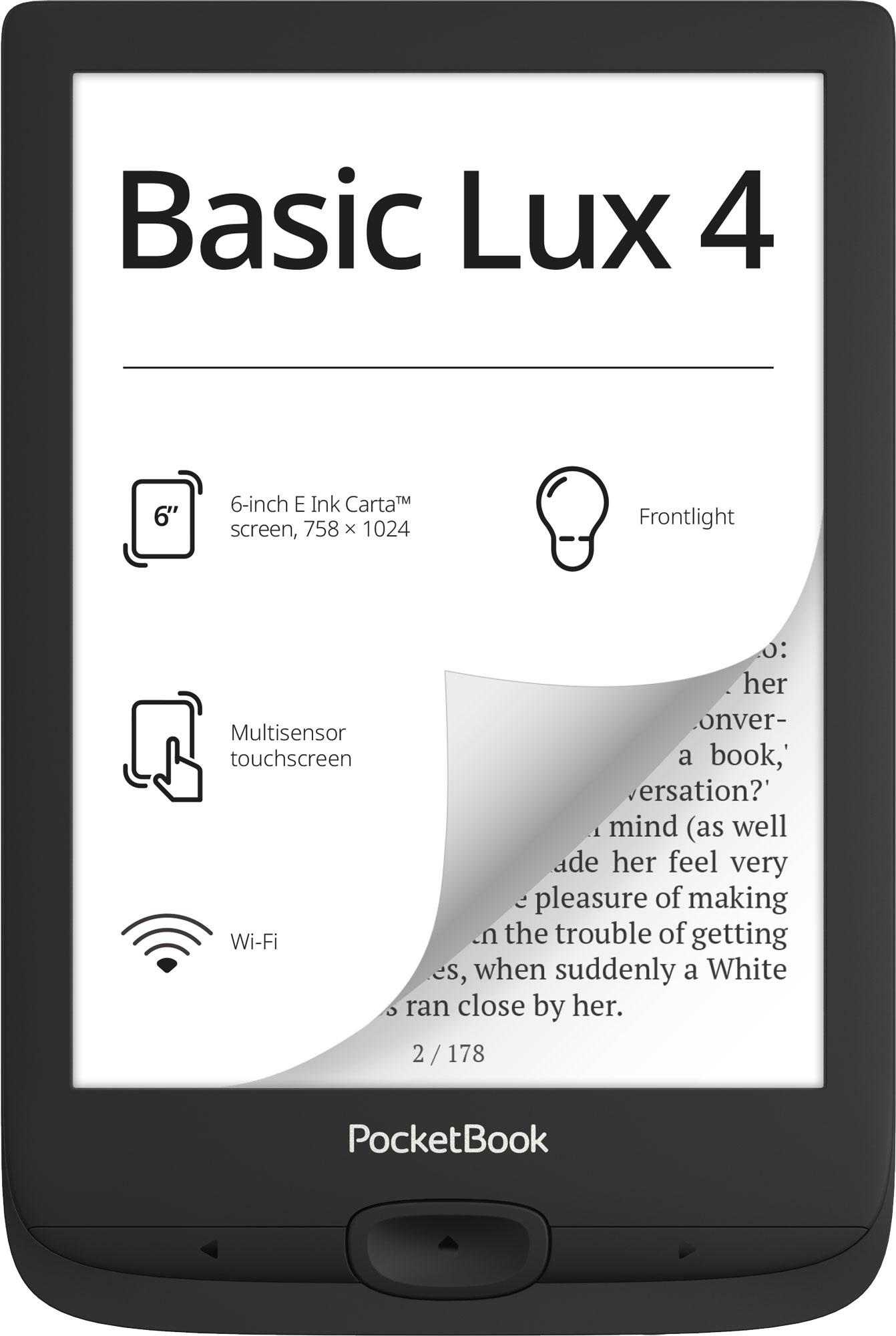 Электронная книга PocketBook 618 Basic Lux 4 Black (PB618-P-WW) - Фото 1