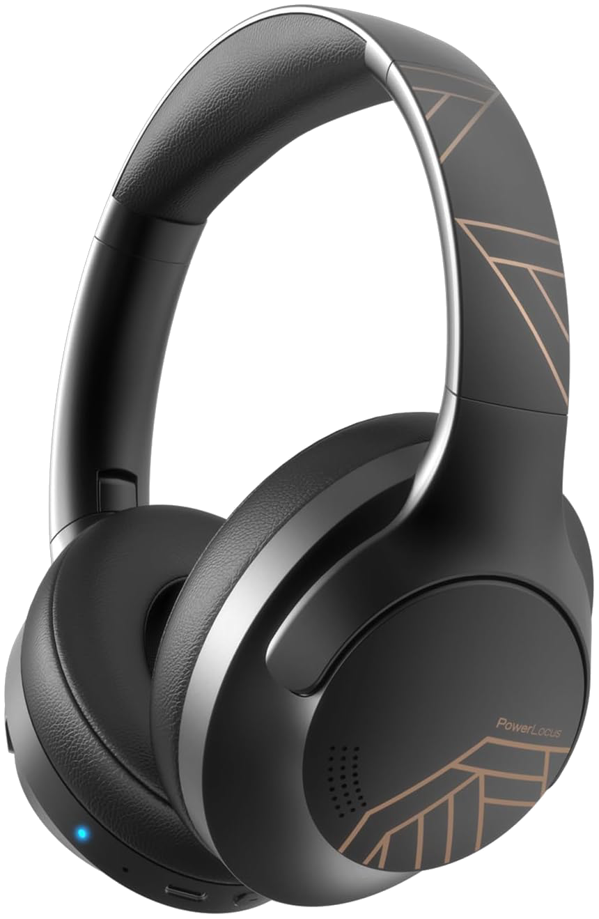 Наушники полноразмерные беспроводные PowerLocus P3 Black/Gold (pwl-p3-blackgold) - Фото 1