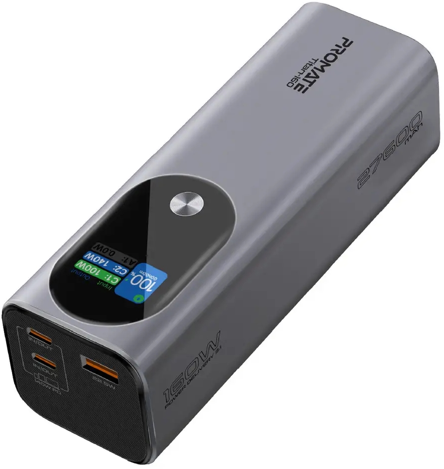 Батарея мобильная Promate Titan-160 27600 mAh 2xUSB-C PD USB-А QC3.0 (titan-160) - Фото 1