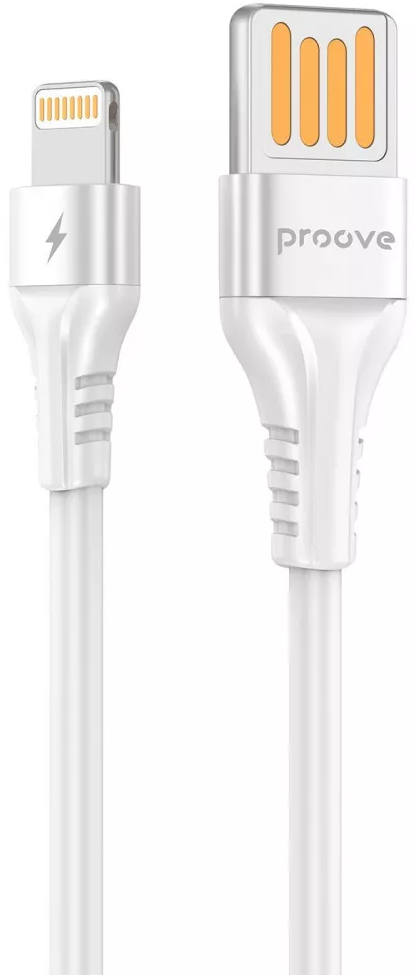 Кабель синхронизації даних Proove Double Way Silicone Lightning 2.4A 1m White (CCDS20001102) - Фото 1