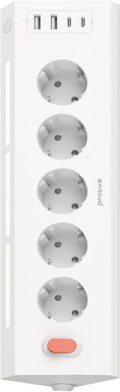 Сетевой фильтр Proove Socket (5xAC + 2xType-C + 2xUSB) 1.6m White (PSPS25002202) - Фото 1