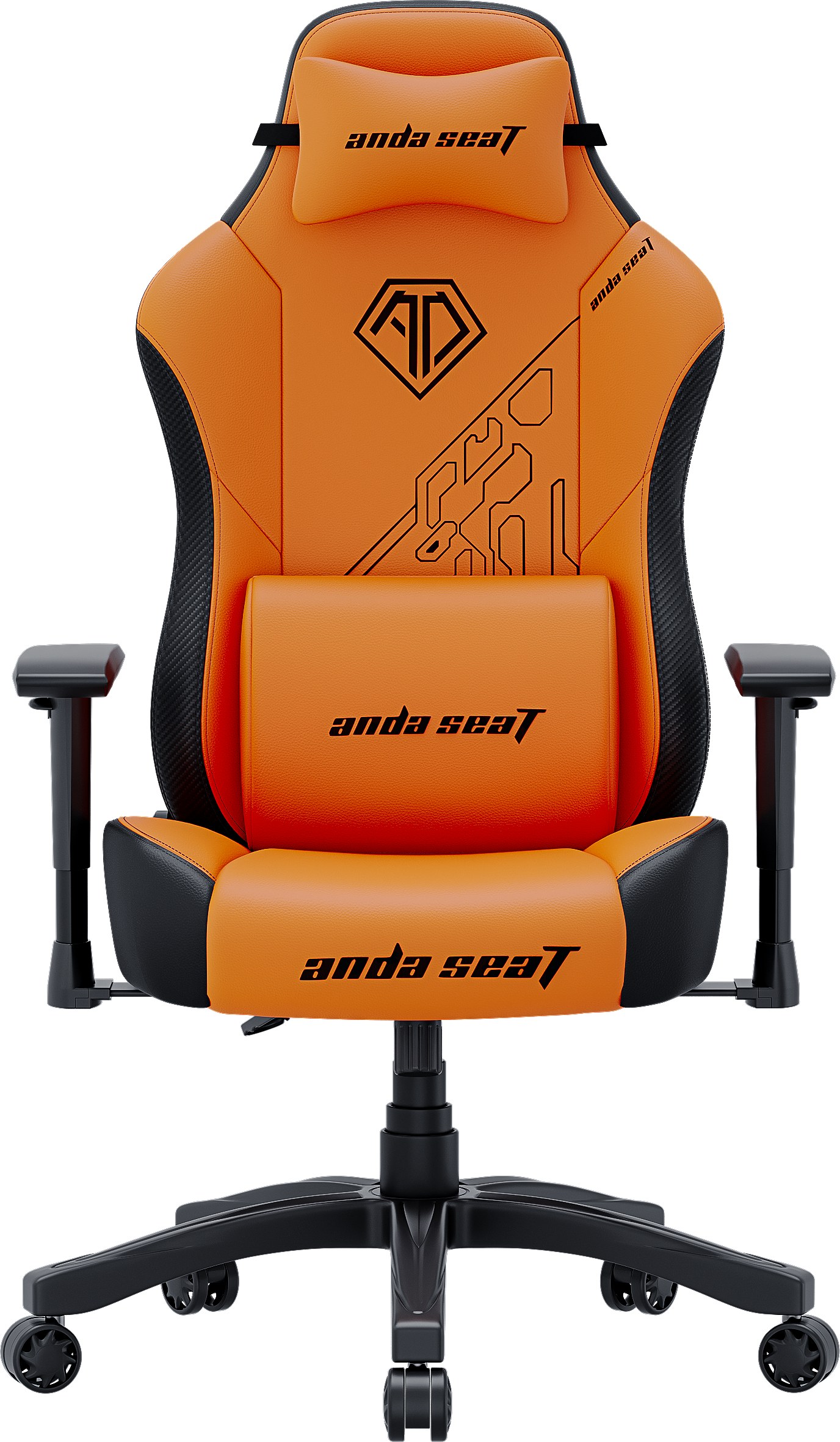 Кресло для геймеров Anda Seat Phantom 3  Tiger edition Orange PVC Size L (AD18Y-14-OB-PV/C) - Фото 1