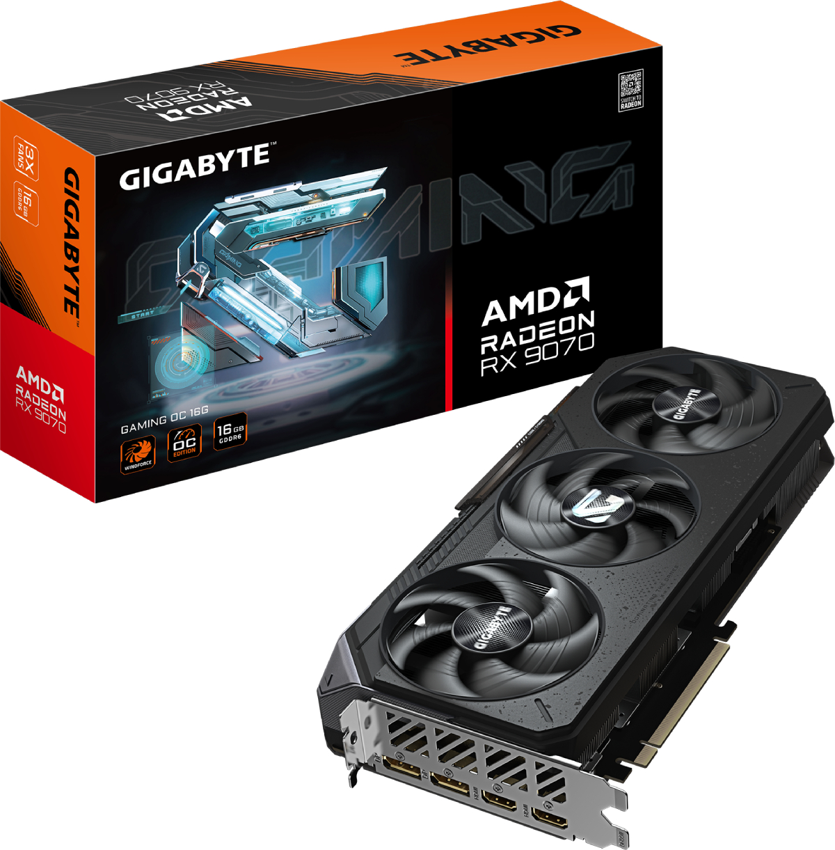 Відеокарта Gigabyte AMD Radeon RX 9070 GAMING OC 16G (GV-R9070GAMING OC-16GD) - Фото 1