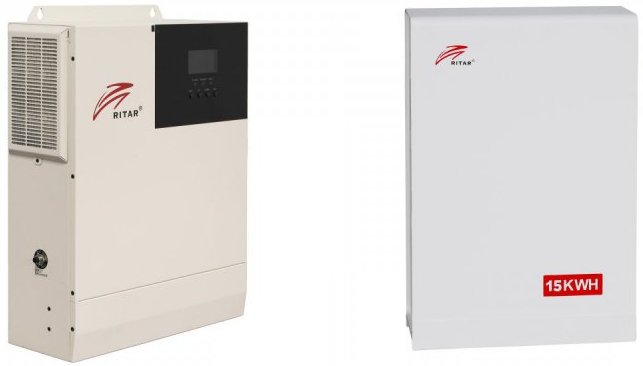 Система хранения энергии Ritar SM-5K-48V-X/BAT-15KWH-51.2V (1ф.,5kW, 48V+батарея 15kW/h) - Фото 1