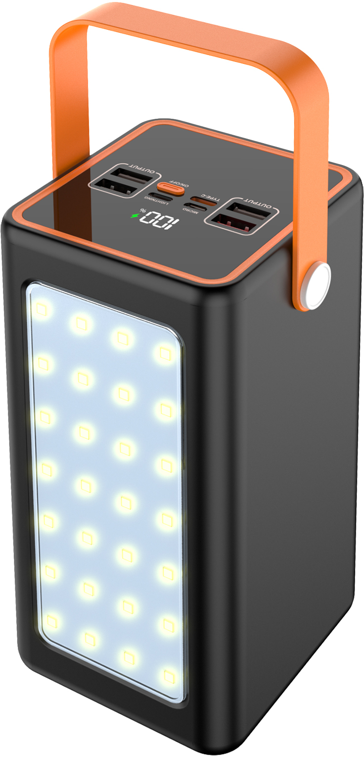 Батарея мобильная Y-Kryptone GT-72 LED Light 70000 mAh QC3.0 22.5W 66W Super Fast Charge Black (YK-GT72L-B) - Фото 1