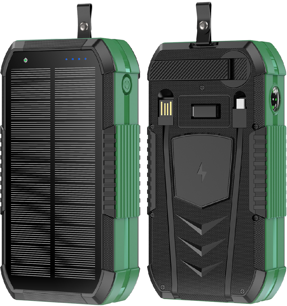 Батарея мобильная Aura NRG-40SE ARM SOLAR 40000 mAh Wireless Dynamo charging Green (PBANRG40SEG) - Фото 1