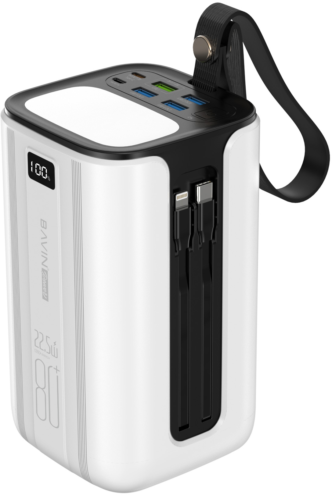 Батарея мобильная Bavin PC1057S 80000 mAh 22.5W White (Y-PC1057S-WH) - Фото 1