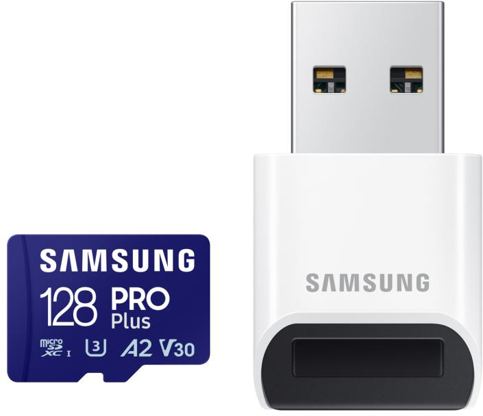 Карта пам'яті Samsung microSDXC PRO+ 128GB W/READER (MB-MD128SB/WW) - Фото 1