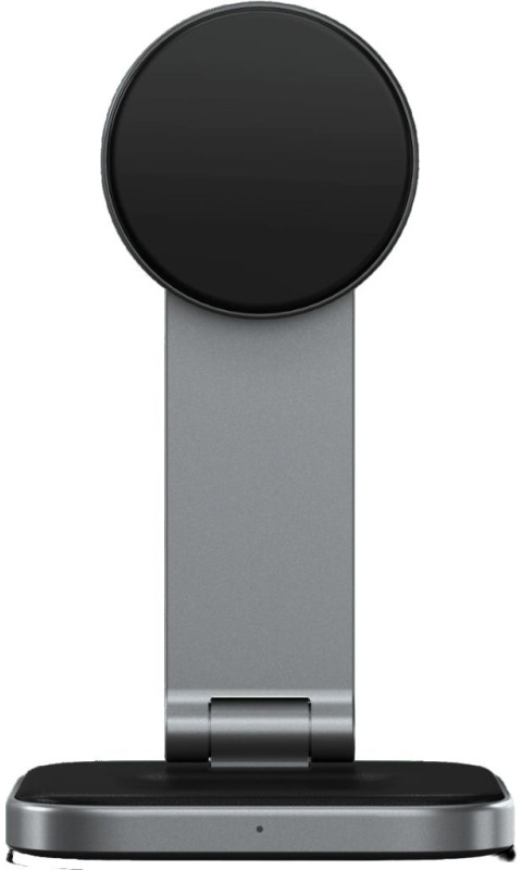 Беспроводное зарядное устройство Satechi 2-in-1 Foldable Qi2 Wireless Charging Stand Space Gray (ST-Q21FM) - Фото 1