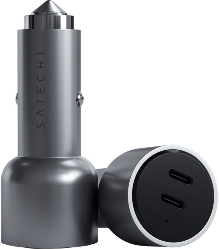 Автомобильное зарядное устройство Satechi 40W Dual USB-C PD Car Charger Space Gray (ST-U2C40CCM) - Фото 1