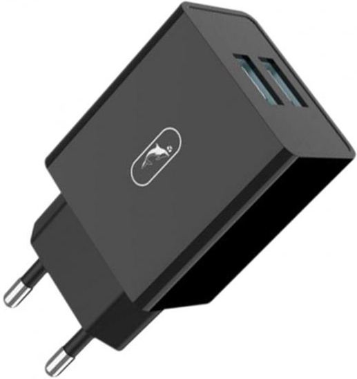 Сетевое зарядное устройство SkyDolphin SC30 2USB, 2.1A Black (SDMZP-000169) - Фото 1