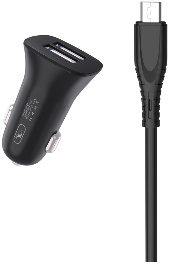 Автомобильное зарядное устройство SkyDolphin SZ09V 2USB, 3.4A Black (SDAZP-000111)+кабель microUSB - Фото 1