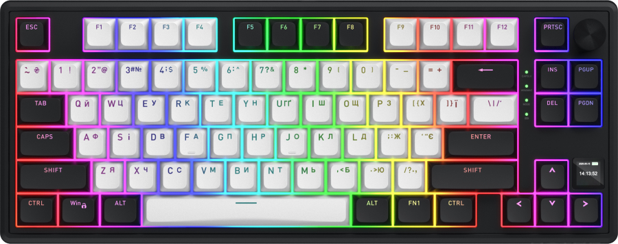 Клавиатура беспроводная игровая Hator Skyfall 80 MAG ULTIMA 8K (HTK3880UA) black-white - Фото 1