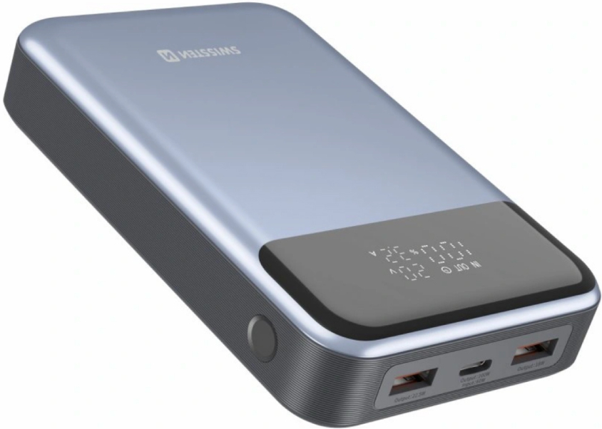 Батарея мобильная Swissten 20000mAh 100W Black/Silver (8595217483781) - Фото 1