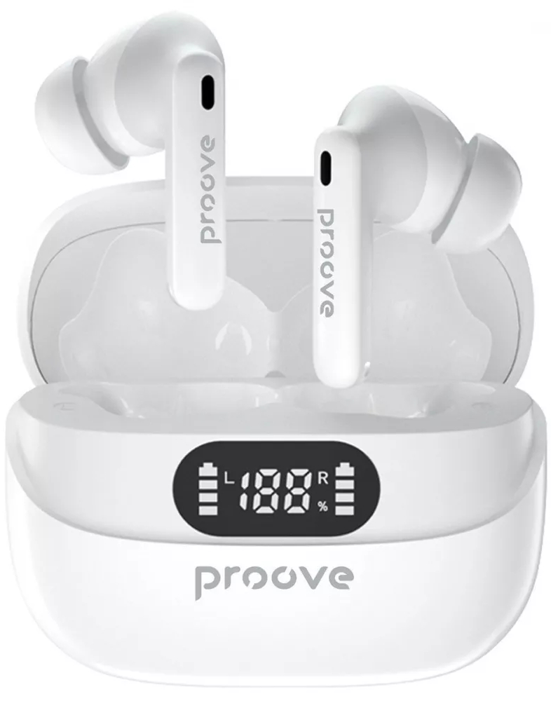 Наушники вкладыши беспроводные TWS Proove Digital Pro TWS with ANC (APP) White (TWAP54002202) - Фото 1