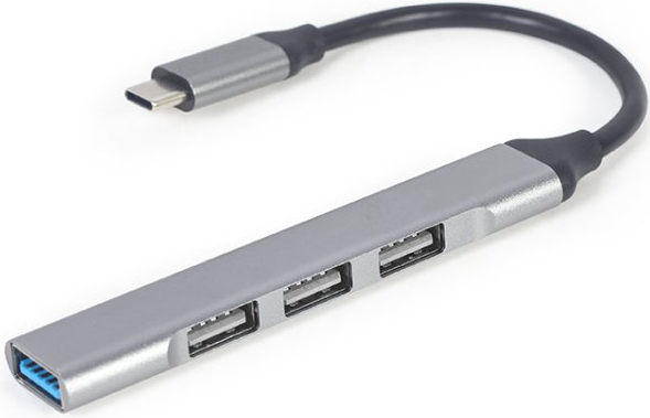 Хаб USB Gembird Type-C 4 порти Silver (UHB-CM-U3P1U2P3-03) - Фото 1