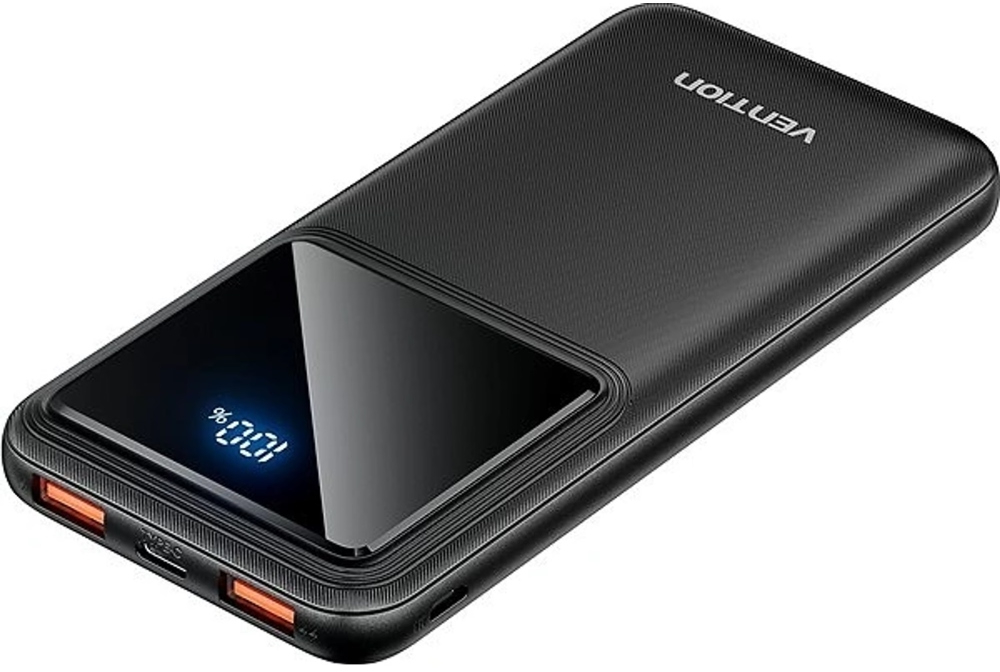 Батарея мобильная Vention 10000mAh 22.5W 3A,PD QC 3.0 Micro-USB USB-C,2xUSB-A LED Display Black (FHKB0) - Фото 1