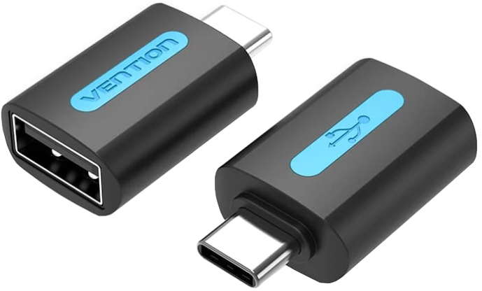 Переходник Vention USB 2.0 Type-C - USB AF (OTG) Black PVC (CDTB0) - Фото 1