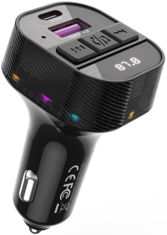 FM модулятор XO BCC17 Smart Bluetooth MP3 A+C Dual Port PD30W Car Charger (XO-BCC17) - Фото 1
